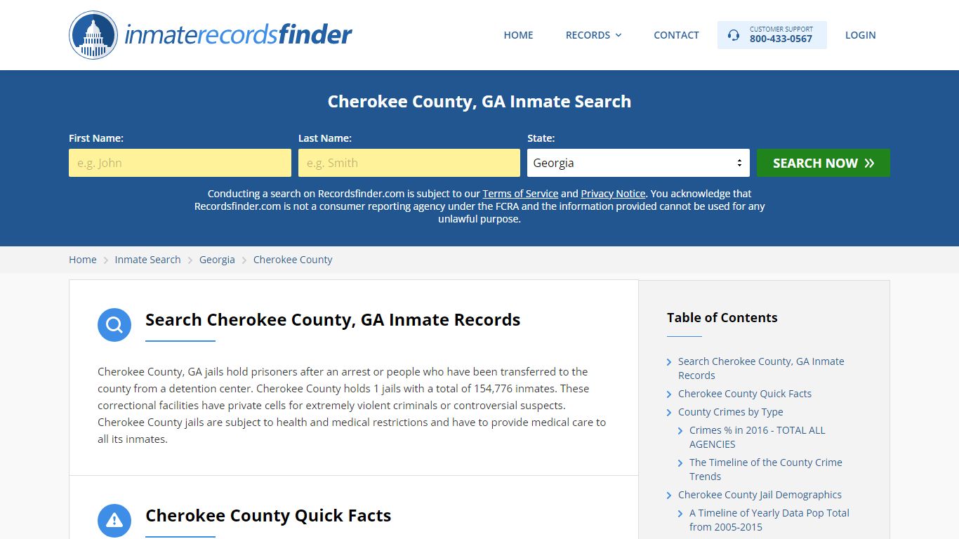 Cherokee County, GA Inmate Lookup & Jail Records Online